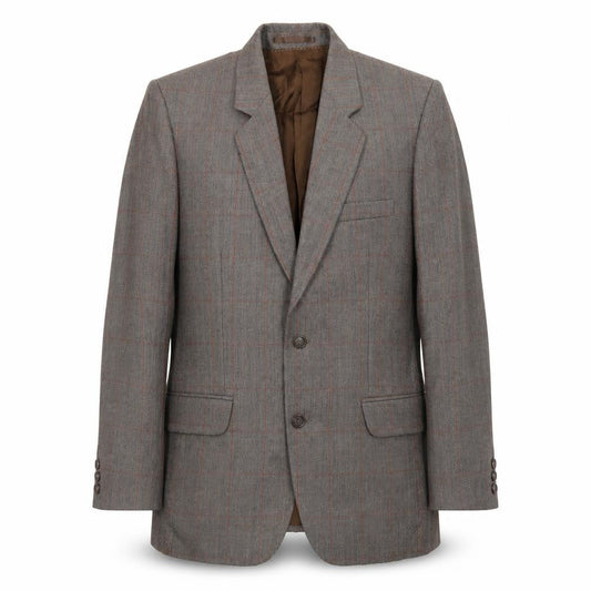 Hector James Mens Grey Plaid Wool Jacket Blazer Size 38