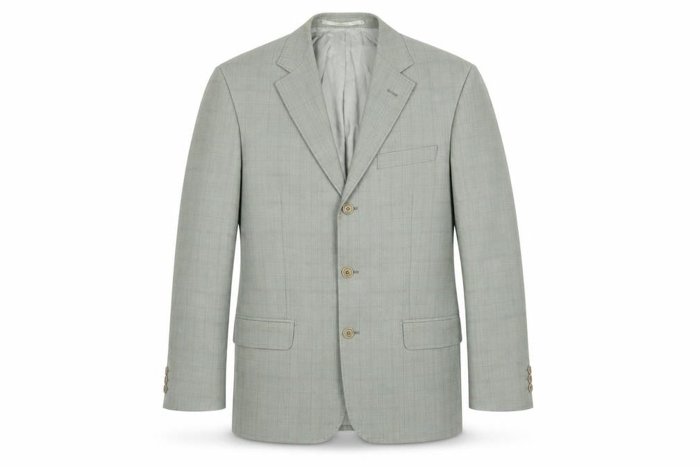 Marks & Spencer Mens Green Plaid Wool Jacket Blazer Size 38