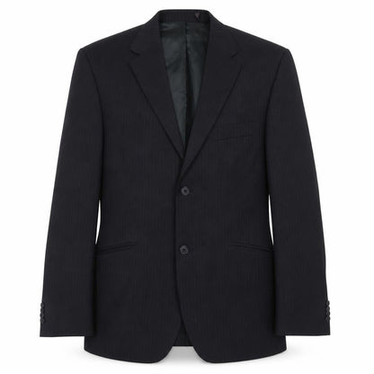 George Mens Black Striped Polyester Jacket Blazer Size 40