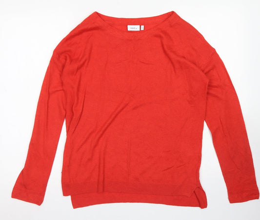 NEXT Womens Red Round Neck  Polyester Pullover Jumper Size 10