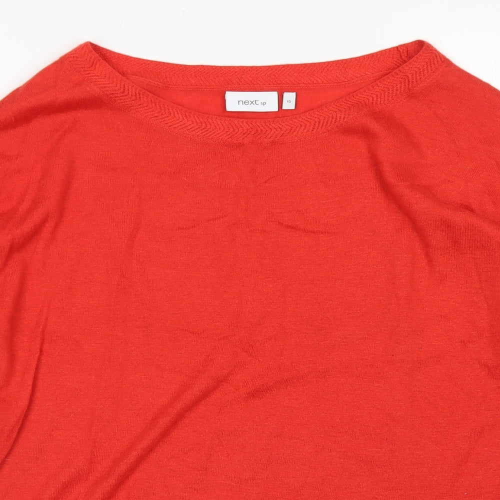 NEXT Womens Red Round Neck  Polyester Pullover Jumper Size 10
