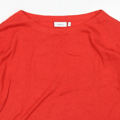 Next Womens Red Round Neck  Polyester Pullover Jumper Size 10
