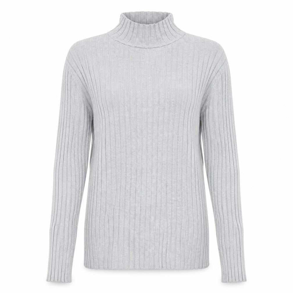 Avenue Womens Grey High Neck  Viscose Pullover Jumper Size 12