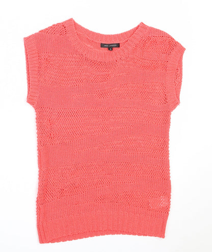 QED London Womens Pink Round Neck  Acrylic Pullover Jumper Size 10
