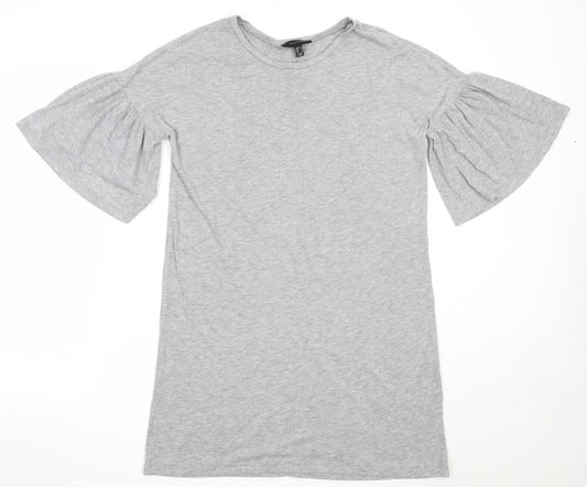 Atmosphere Womens Grey  Polyester Basic T-Shirt Size 10 Round Neck