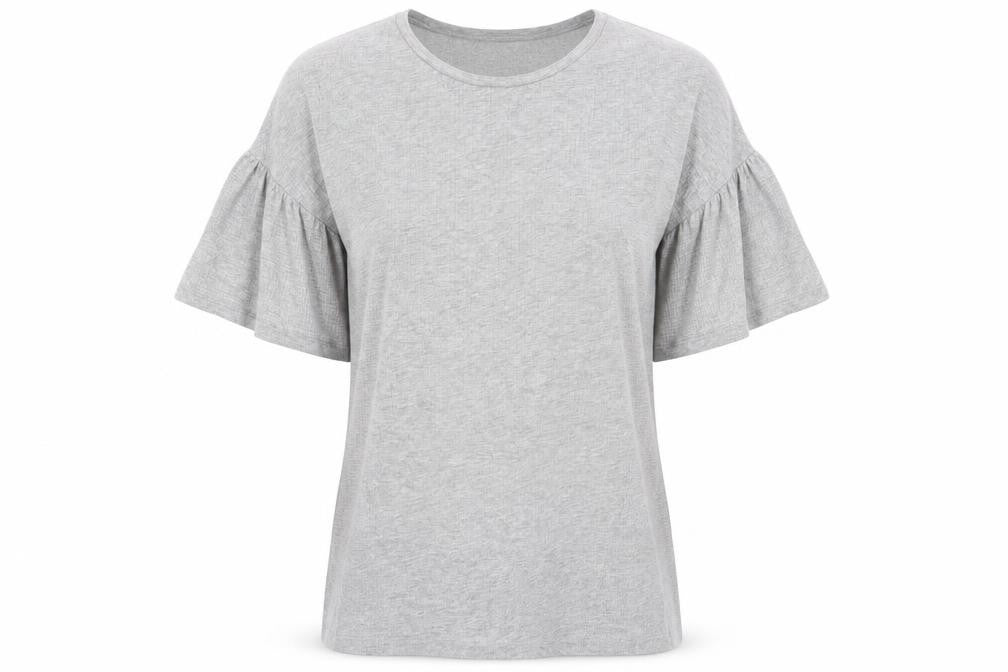 Atmosphere Womens Grey  Polyester Basic T-Shirt Size 10 Round Neck