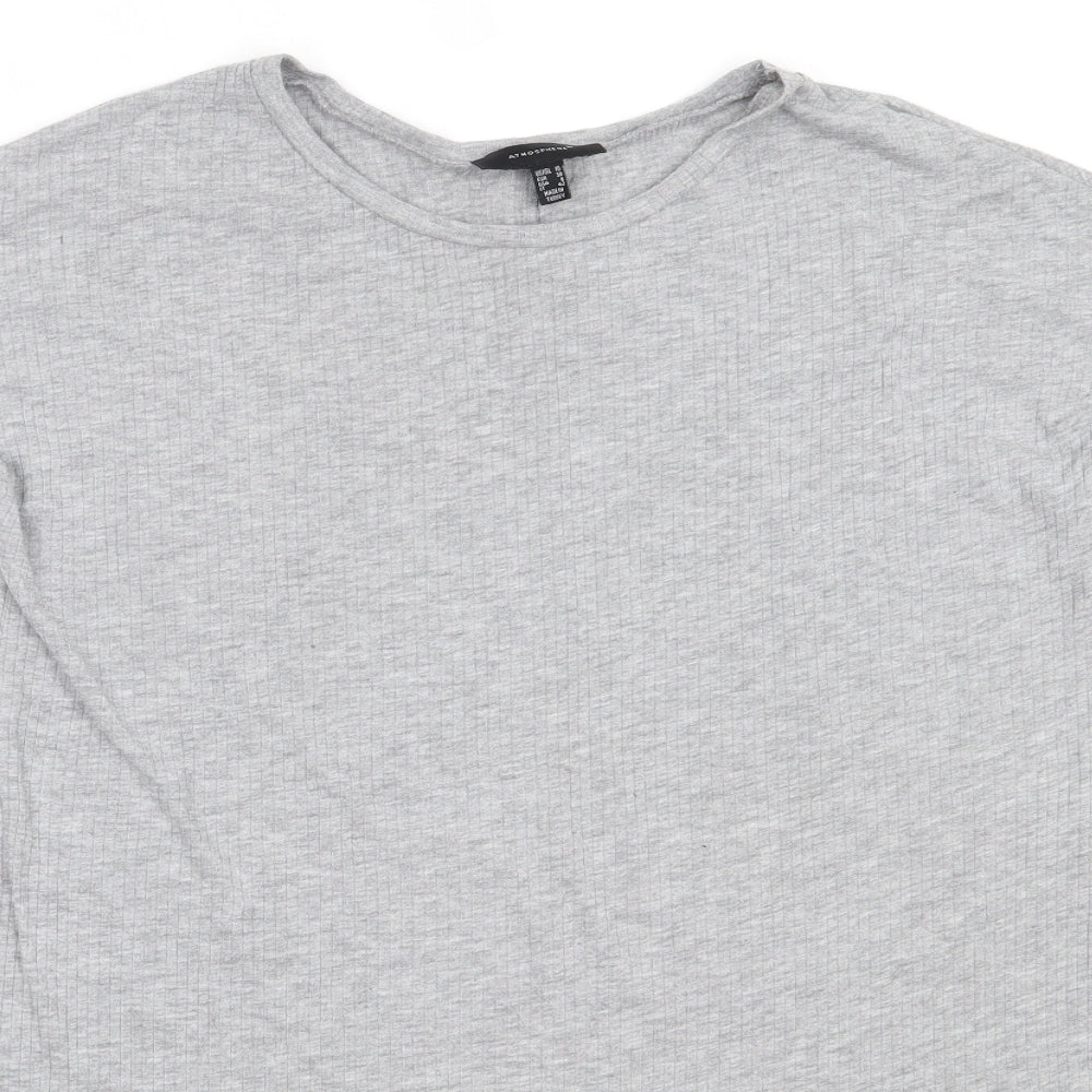 Atmosphere Womens Grey  Polyester Basic T-Shirt Size 10 Round Neck
