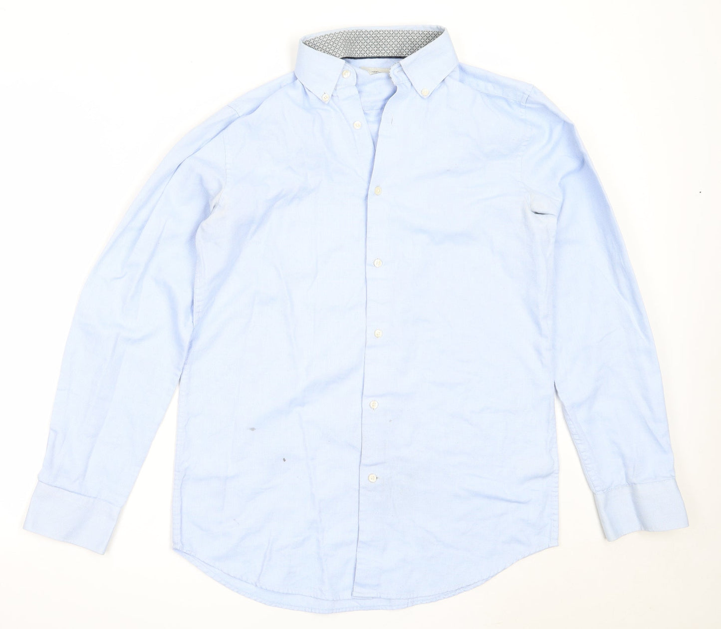 NEXT Mens Blue  Polyester  Button-Up Size 15 Collared