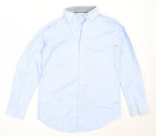 NEXT Mens Blue  Polyester  Button-Up Size 15 Collared