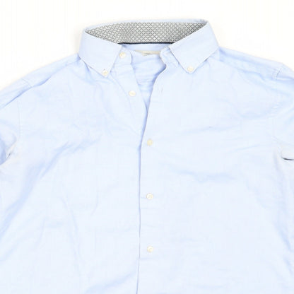 Next Mens Blue  Polyester  Button-Up Size 15 Collared
