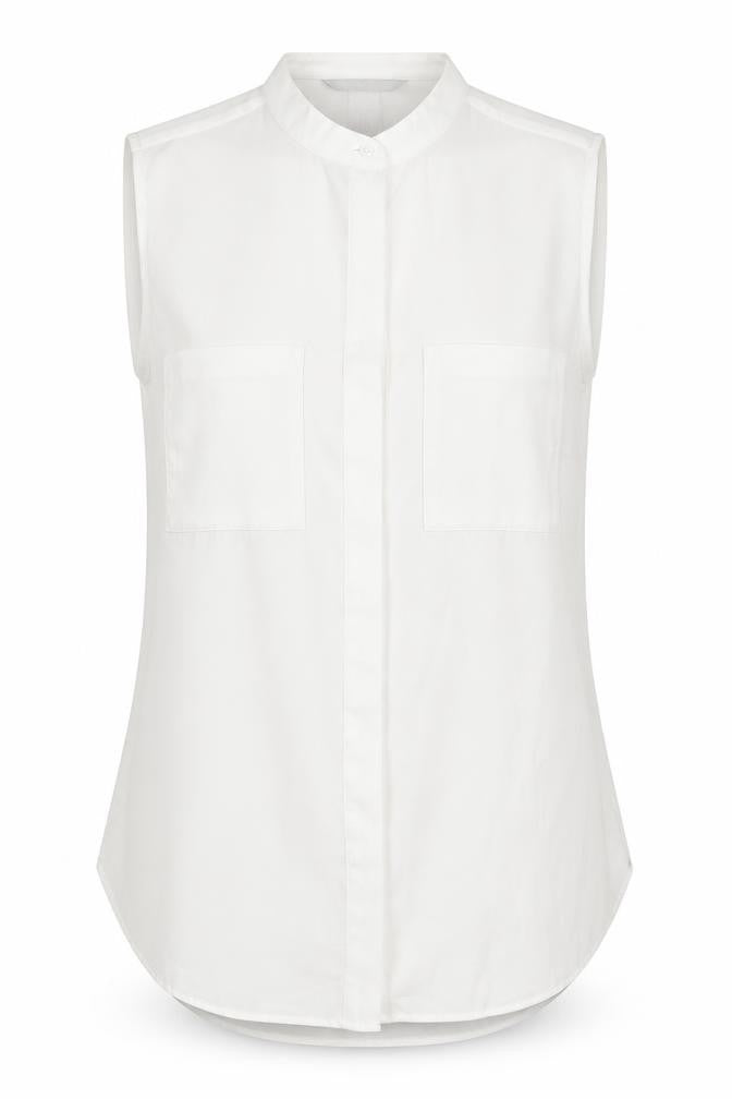 H&M Womens White  Polyester Basic Button-Up Size 38 Round Neck