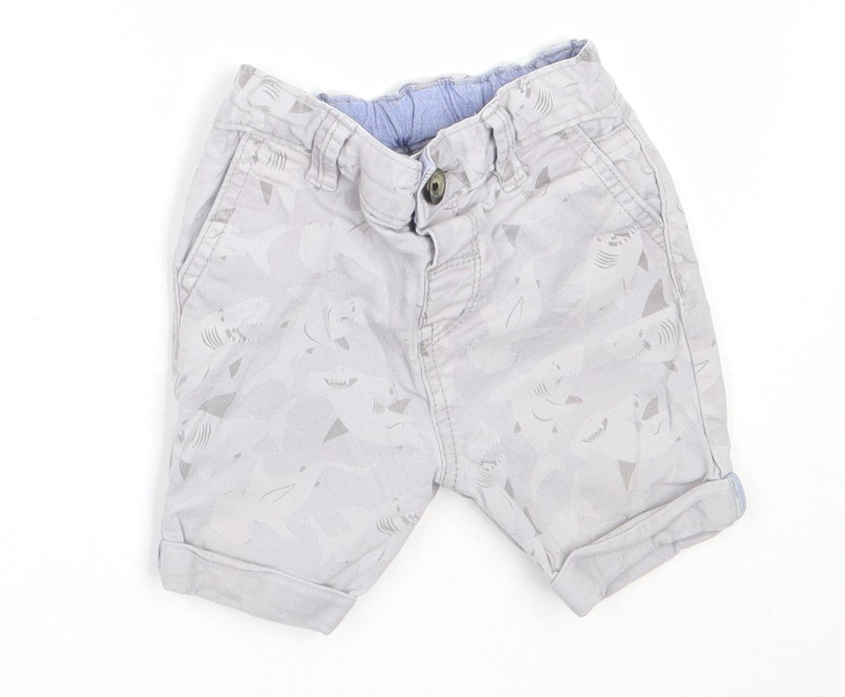 TU Boys Grey  Cotton Cropped Trousers Size 12-18 Months