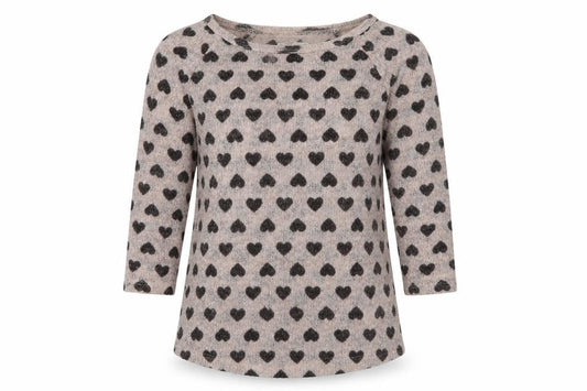 New Look Womens Pink Geometric Acrylic Pullover Sweatshirt Size 8  Pullover - Heart pattern