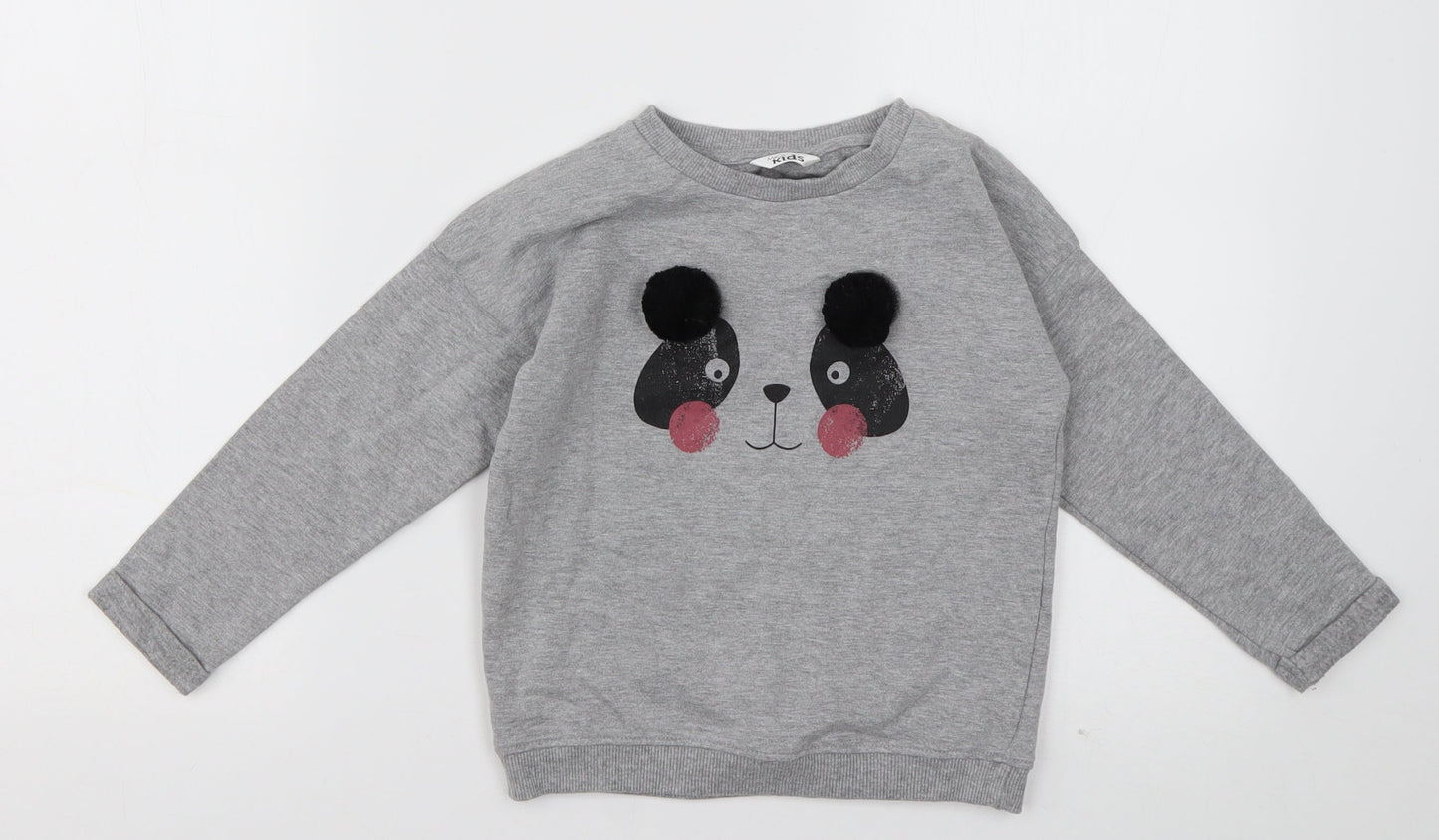 M&Co Girls Grey  Cotton Pullover Sweatshirt Size 4-5 Years  Pullover