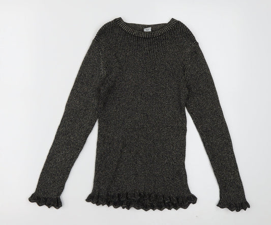 sainsburys Girls Gold  Cotton Pullover Sweatshirt Size 8 Years  Pullover