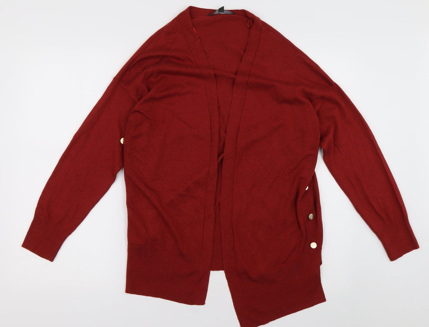 Bonmarché Womens Orange V-Neck  Nylon Cardigan Jumper Size 12