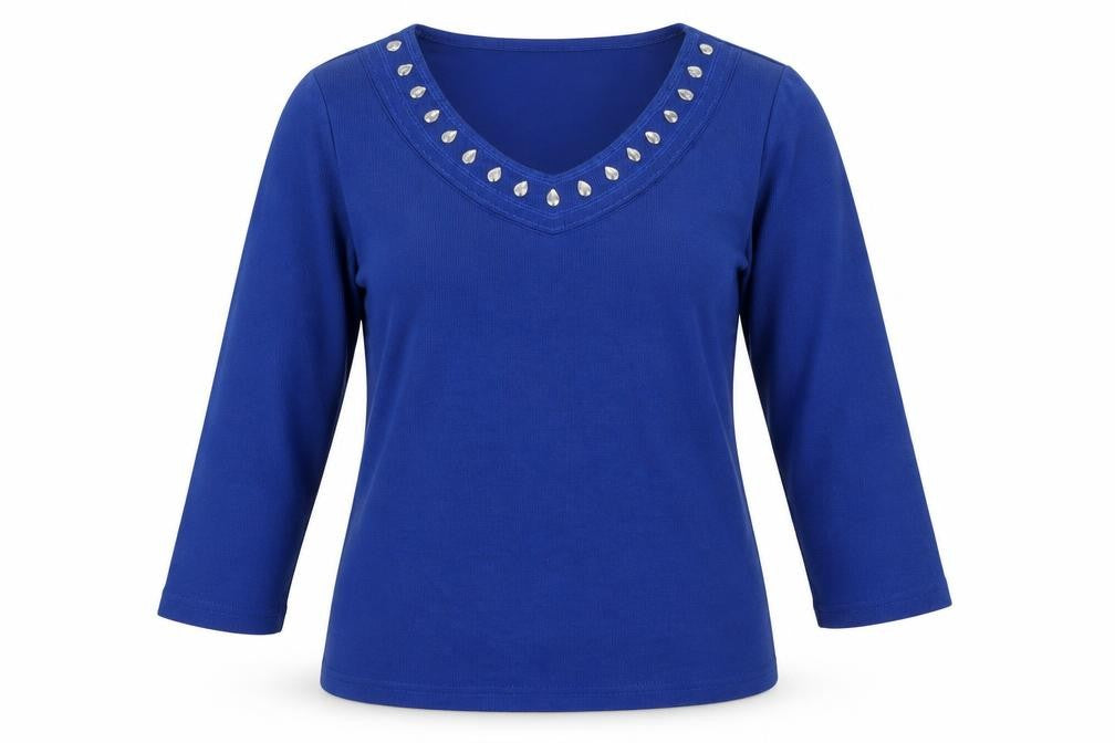Bonmarché Womens Blue Fair Isle Polyester Pullover Sweatshirt Size 12 Pullover