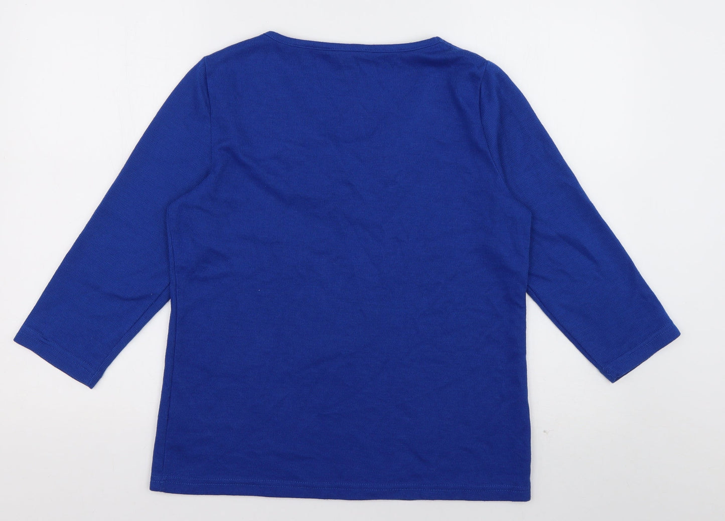 bonmarch Womens Blue Fair Isle Polyester Pullover Sweatshirt Size 12  Pullover