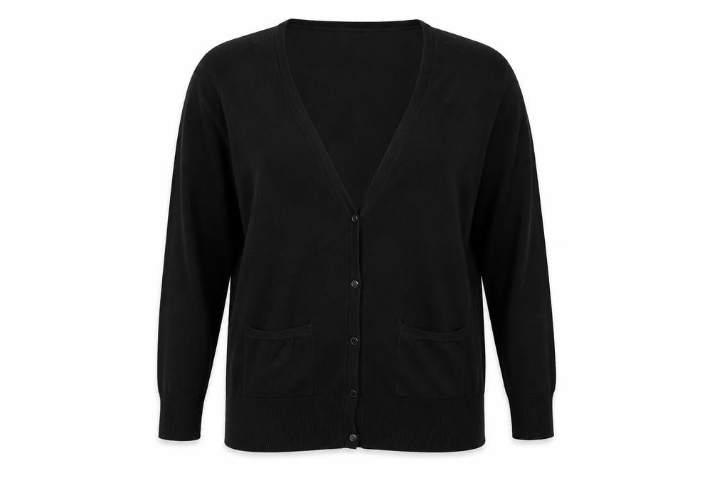 Papaya Womens Black V-Neck  Viscose Cardigan Jumper Size 10