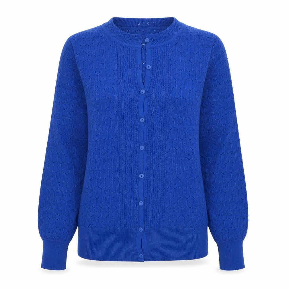Lily Ella Womens Blue V-Neck   Cardigan Jumper Size S