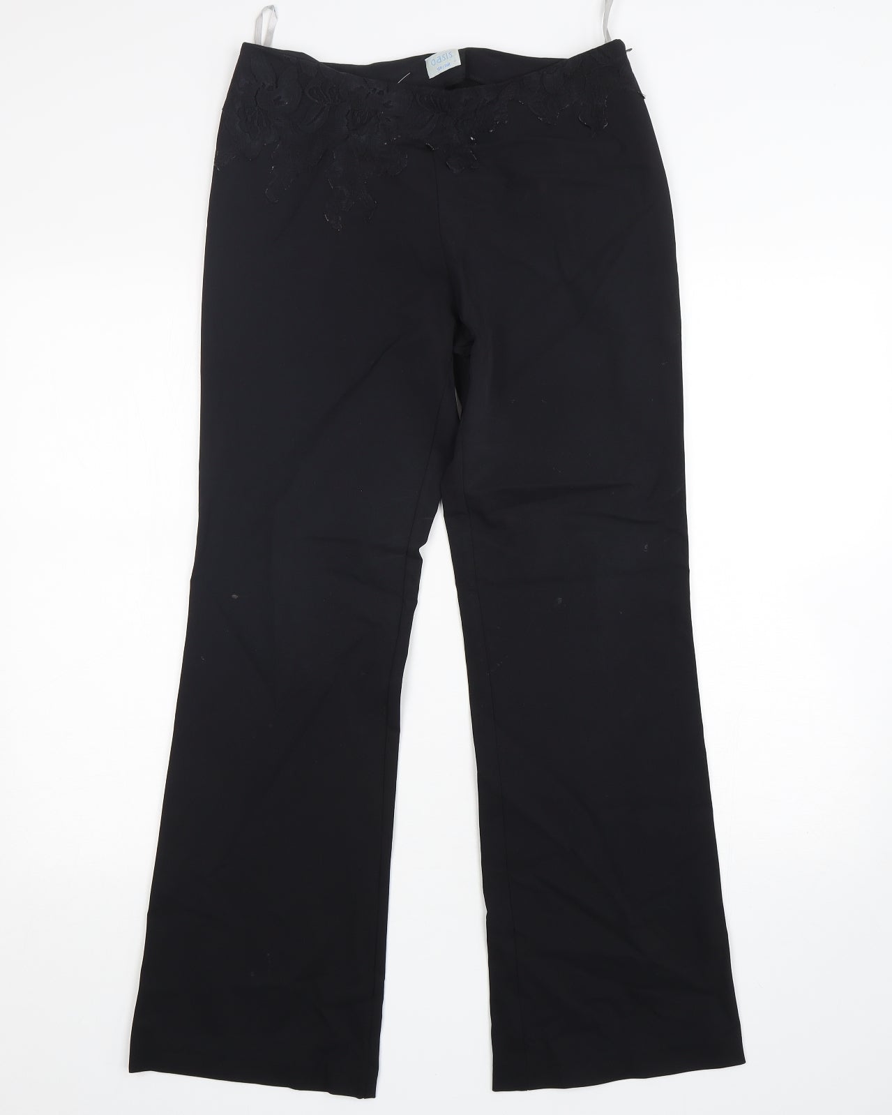 Oasis Womens Black  Nylon Trousers  Size 10 L30 in Regular
