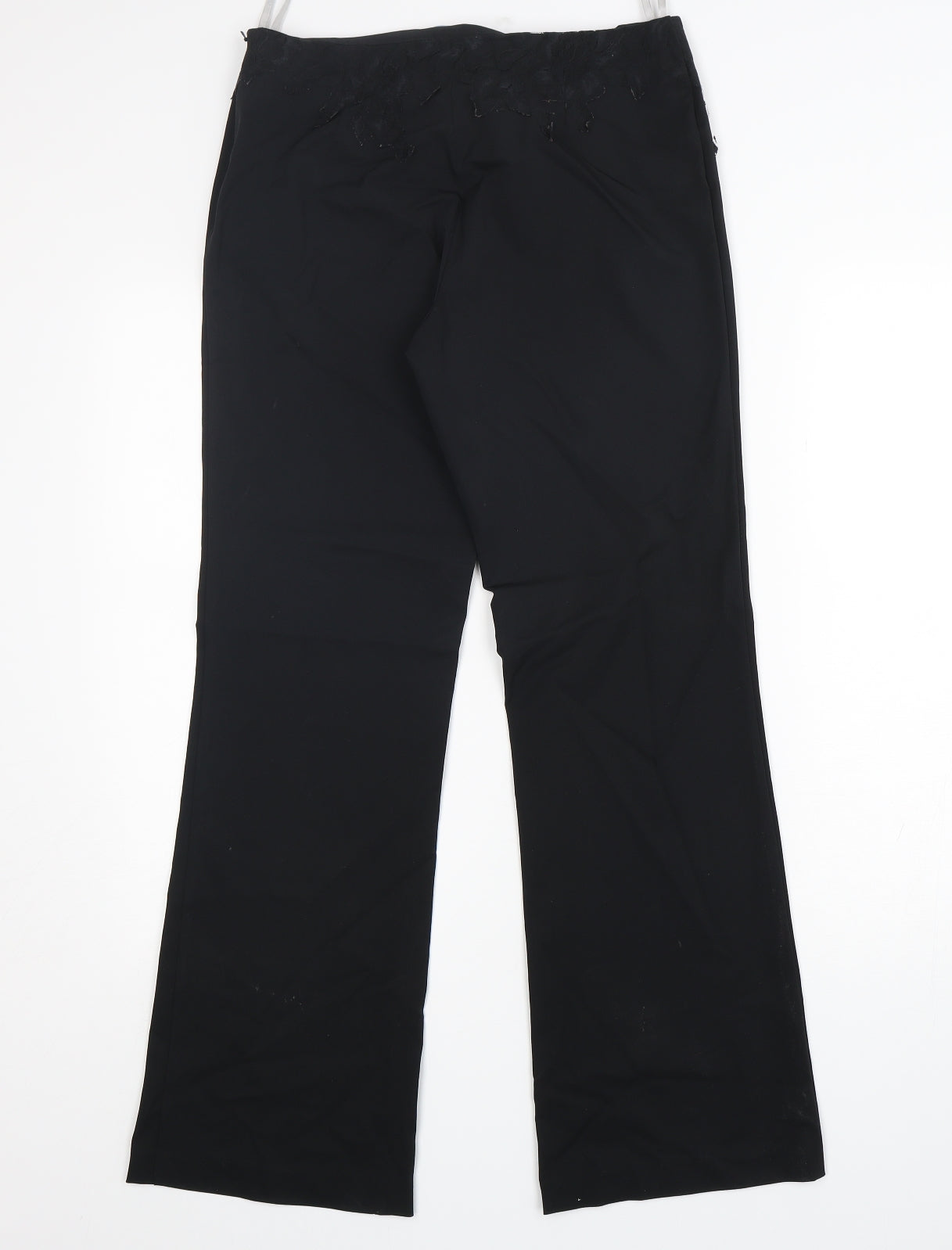 Oasis Womens Black  Nylon Trousers  Size 10 L30 in Regular