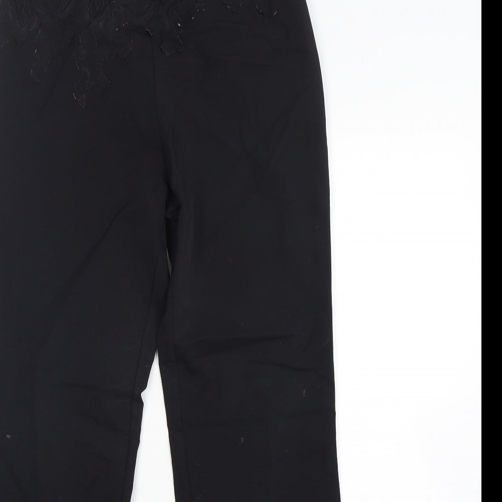 Oasis Womens Black  Nylon Trousers  Size 10 L30 in Regular