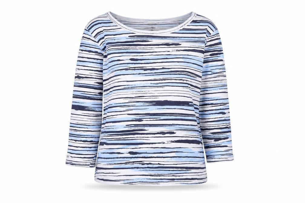Arista Womens Multicoloured Striped Cotton Basic T-Shirt Size 10 Round Neck