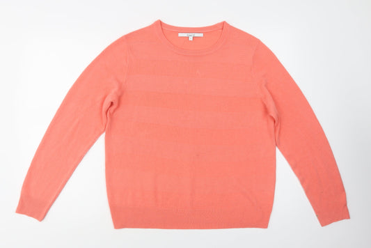 Vida Vi Womens Pink Crew Neck  Acrylic Pullover Jumper Size L