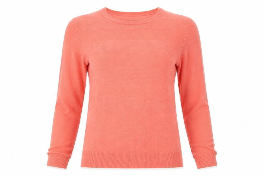 Vida Vi Womens Pink Crew Neck  Acrylic Pullover Jumper Size L