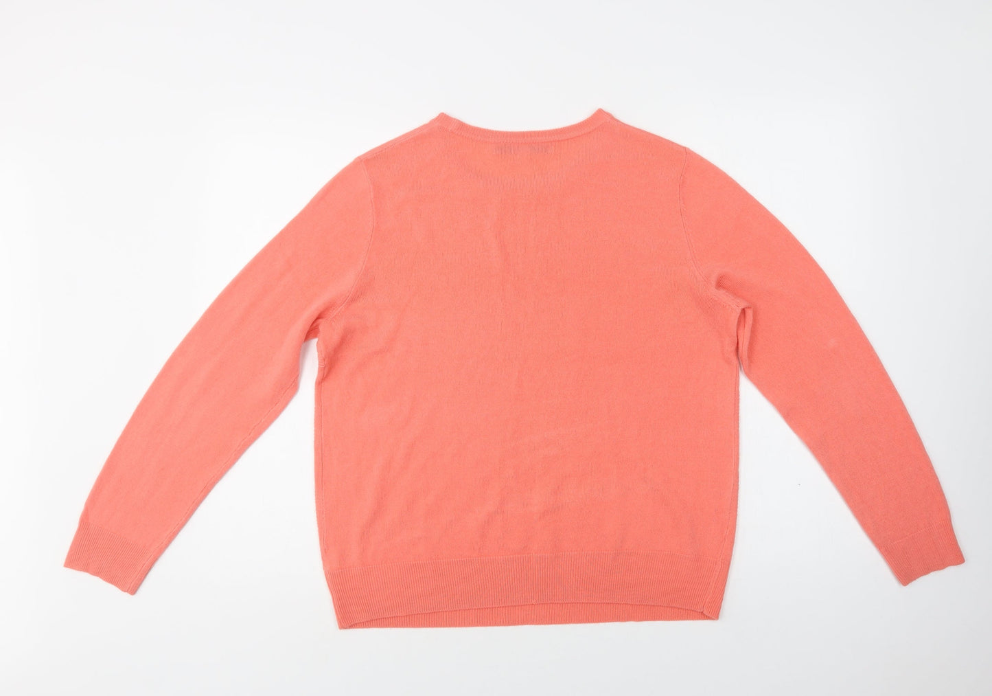 Vida Vi Womens Pink Crew Neck  Acrylic Pullover Jumper Size L