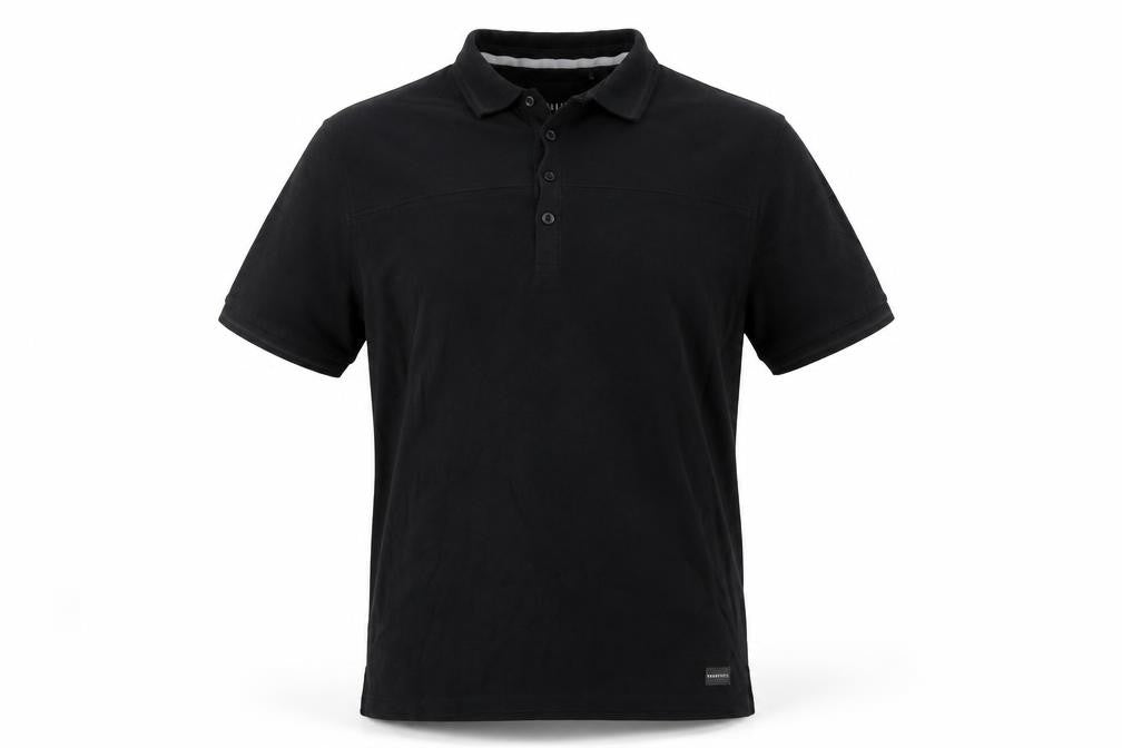 Nannystate Mens Black  Cotton  Polo Size M Collared Button