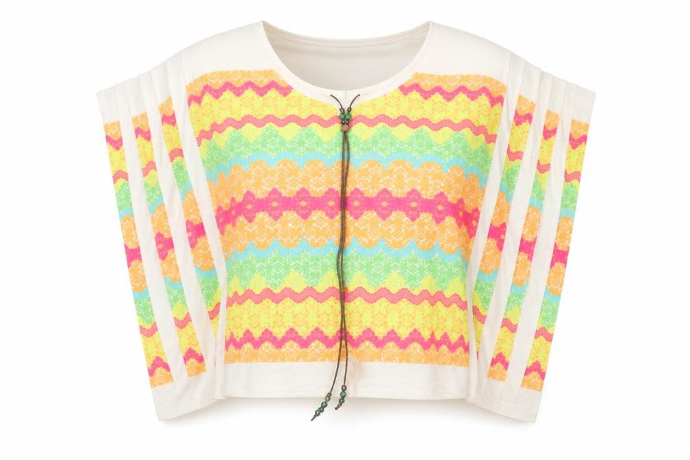 QED Womens Multicoloured Geometric Polyester Basic Blouse Size M Round Neck