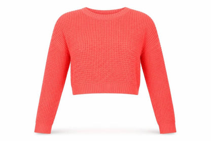 Topshop Womens Pink Crew Neck  Acrylic Pullover Jumper Size 10