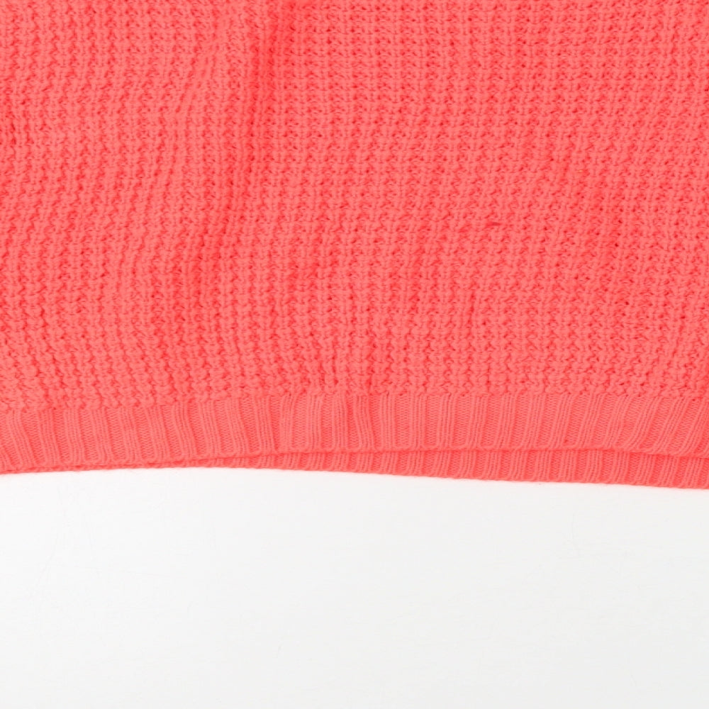 Topshop Womens Pink Crew Neck  Acrylic Pullover Jumper Size 10
