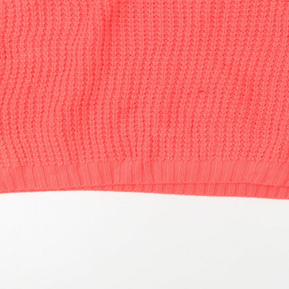 Topshop Womens Pink Crew Neck  Acrylic Pullover Jumper Size 10