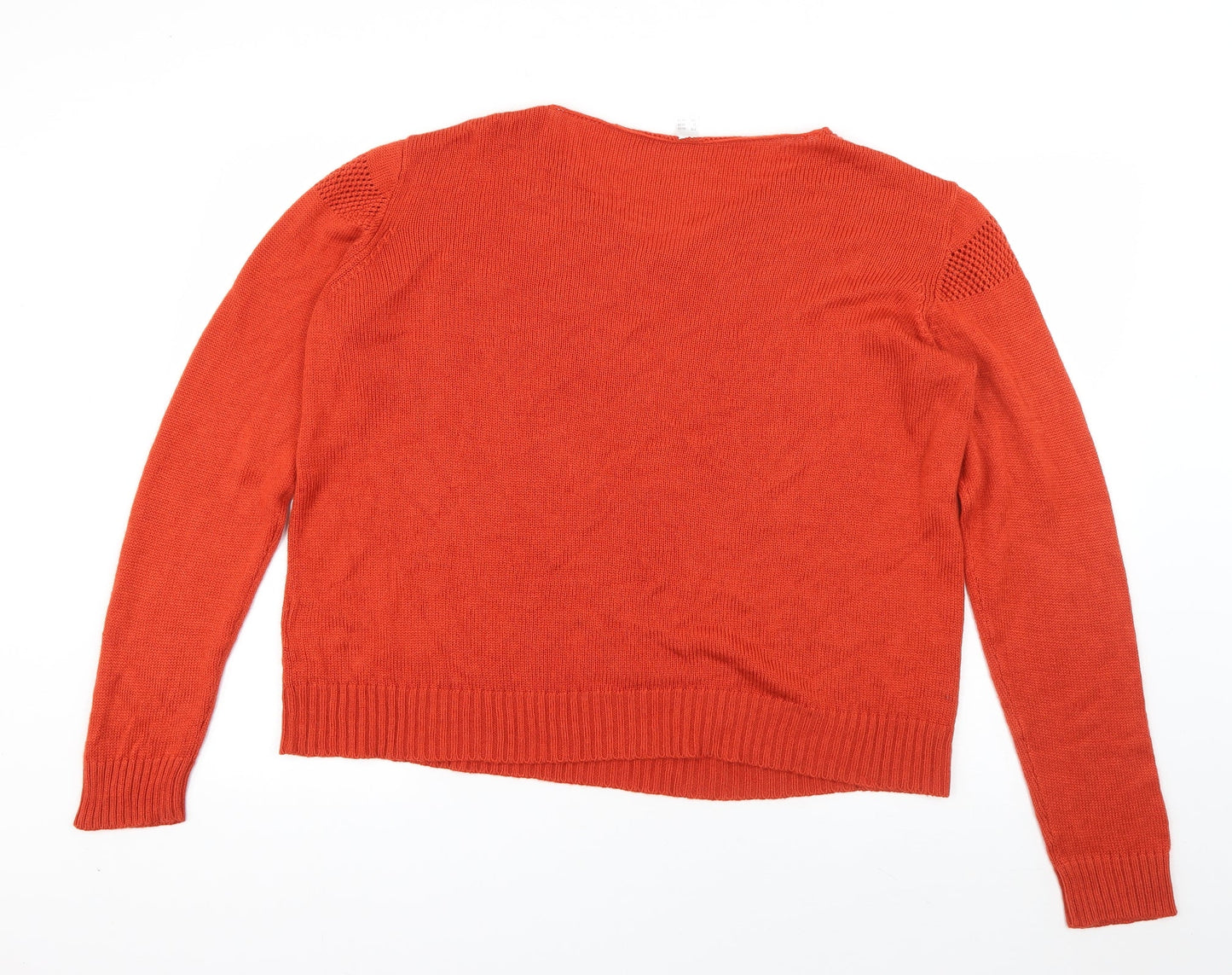 Preworn Womens Orange Crew Neck  Acrylic Pullover Jumper Size 16