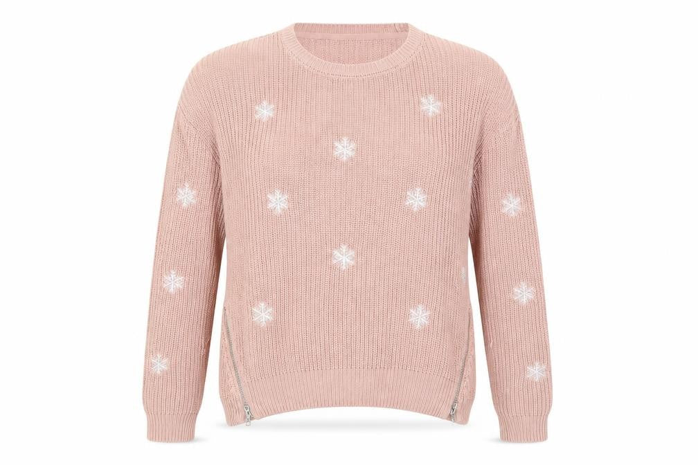 NEXT Womens Pink Roll Neck Geometric Acrylic Pullover Jumper Size 10