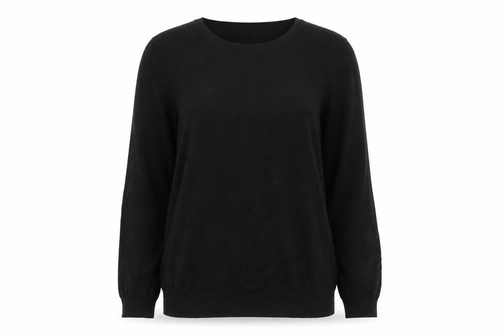 Marks & Spencer Womens Black Round Neck  Viscose Pullover Jumper Size 12