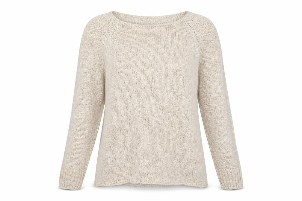 New Look Womens Ivory Boat Neck  Acrylic Pullover Jumper Size 6