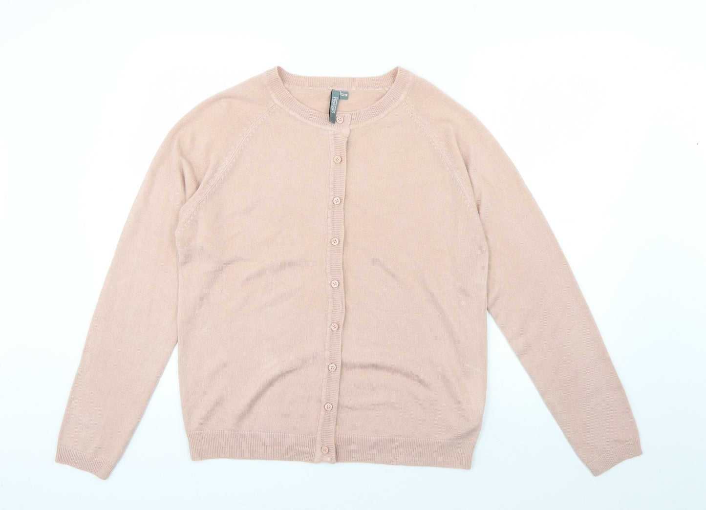 Originals Womens Pink Round Neck  Acrylic Cardigan Jumper Size 12