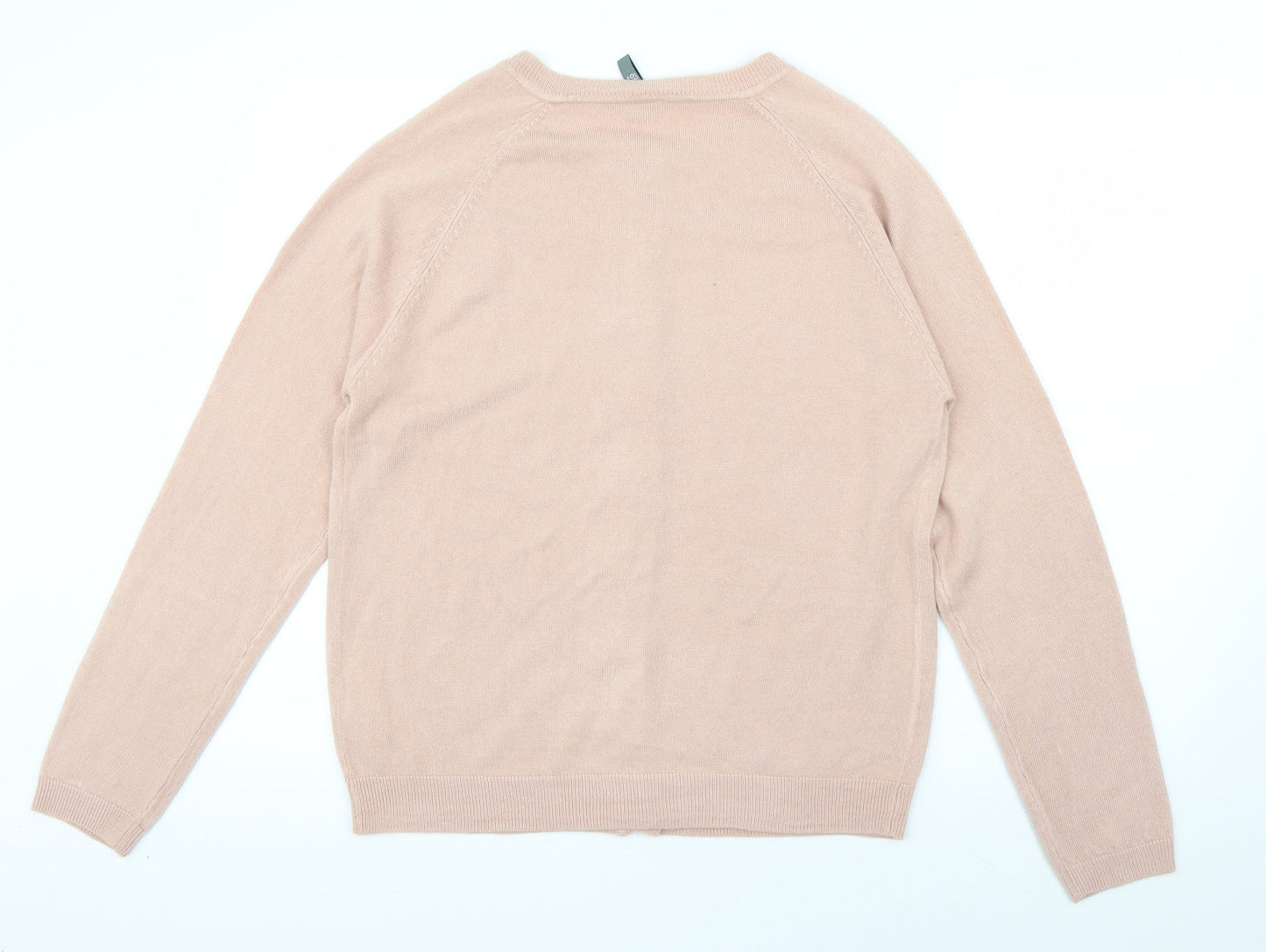 Originals Womens Pink Round Neck  Acrylic Cardigan Jumper Size 12