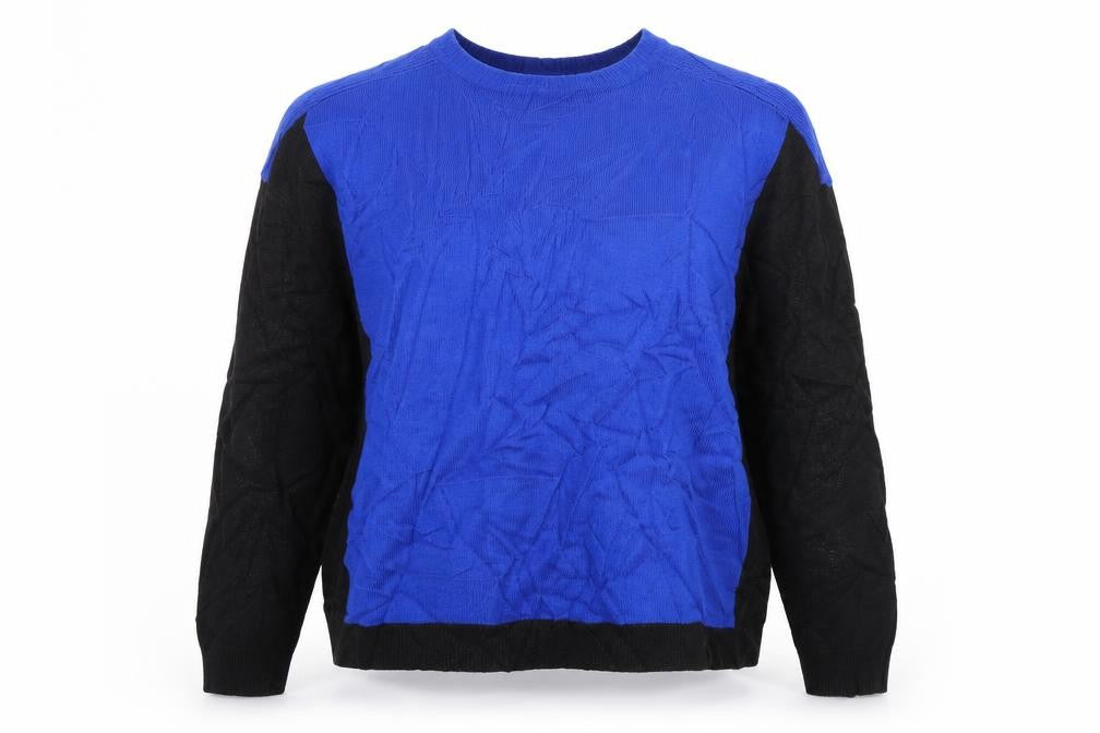 Marks & Spencer Womens Blue Crew Neck  Acrylic Pullover Jumper Size 14