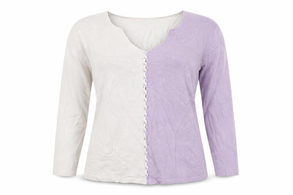Damart Womens Purple V-Neck  Cotton Pullover Jumper Size 12
