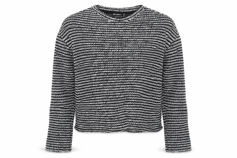Stradivarius Womens Black Striped Cotton Pullover Sweatshirt Size L  Pullover