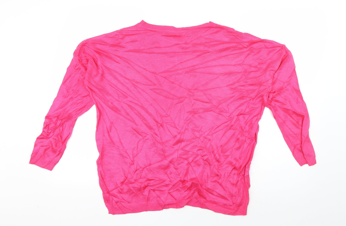 Marks and Spencer Womens Pink Boat Neck  Acrylic Pullover Jumper Size L