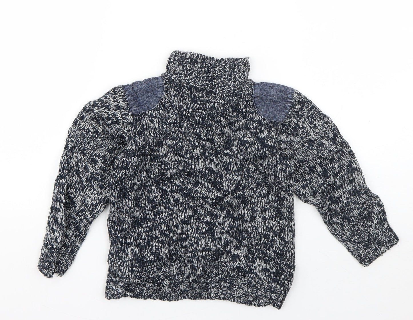 Rebel Girls Blue High Neck  Acrylic Pullover Jumper Size 2-3 Years  Pullover