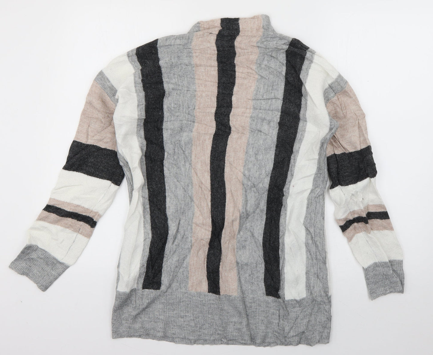 Wallis Womens Grey Round Neck  Acrylic Pullover Jumper Size S