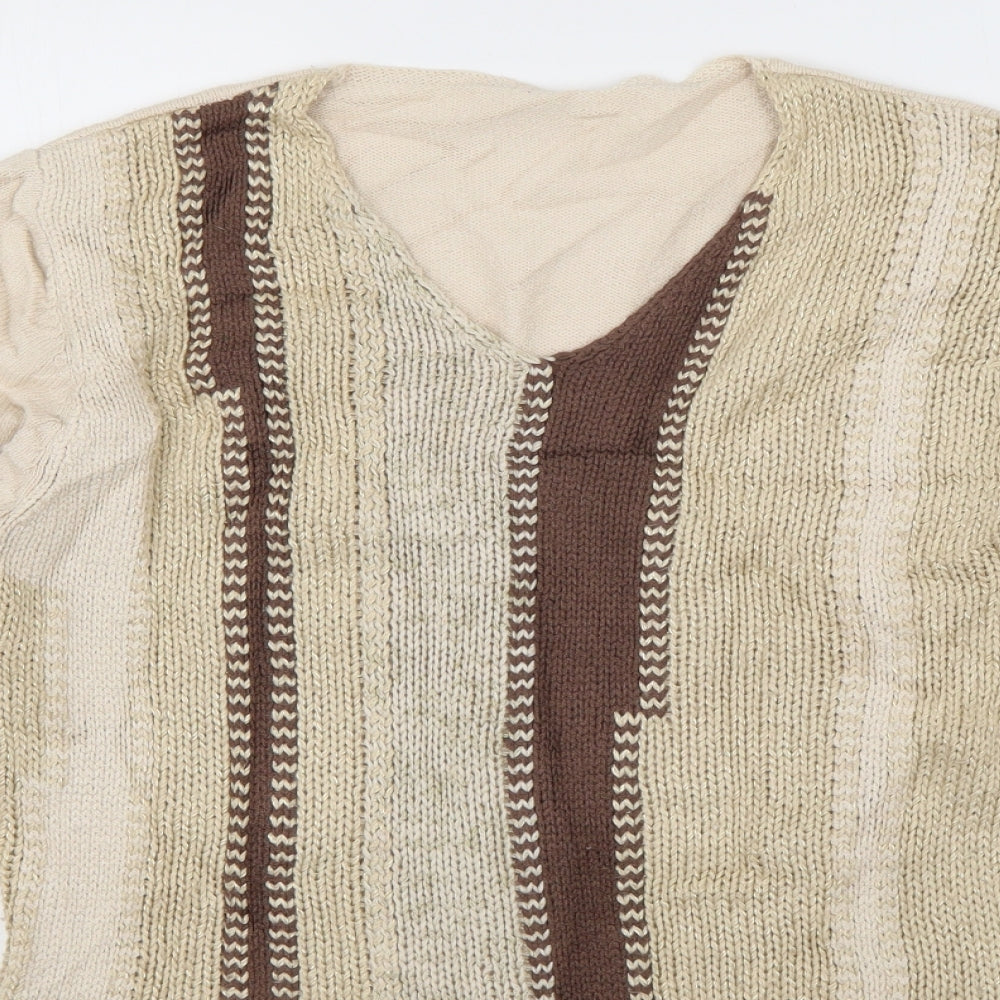 Preworn Womens Ivory V-Neck  Viscose Pullover Jumper Size 10