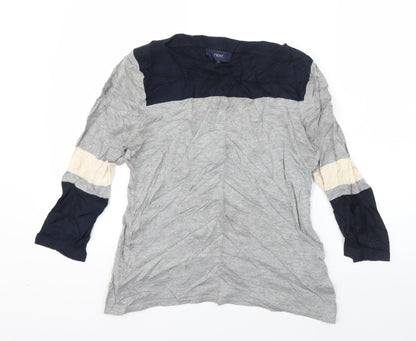 Next Womens Grey Boat Neck  Cotton Pullover Jumper Size 10